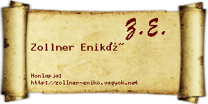 Zollner Enikő névjegykártya